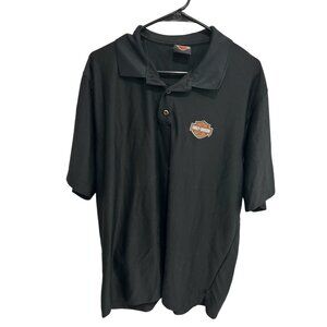 Harley-Davidson Black Polo Shirt Barbs Philadelphia PA Logo Mens Size M